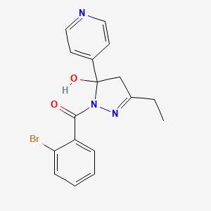 molecular formula C17H16BrN3O2 B4889528 1-(2-bromobenzoyl)-3-ethyl-5-(4-pyridinyl)-4,5-dihydro-1H-pyrazol-5-ol 