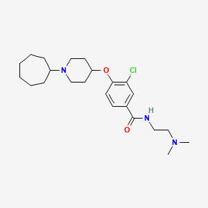 3-chloro-4-[(1-cycloheptyl-4-piperidinyl)oxy]-N-[2-(dimethylamino)ethyl]benzamide