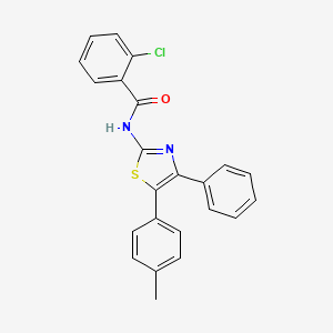 molecular formula C23H17ClN2OS B4889537 2-chloro-N-[5-(4-methylphenyl)-4-phenyl-1,3-thiazol-2-yl]benzamide 