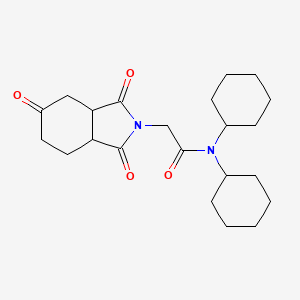 molecular formula C22H32N2O4 B4889542 N,N-dicyclohexyl-2-(1,3,5-trioxooctahydro-2H-isoindol-2-yl)acetamide 