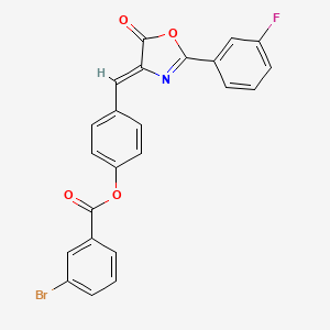 4-{[2-(3-fluorophenyl)-5-oxo-1,3-oxazol-4(5H)-ylidene]methyl}phenyl 3-bromobenzoate