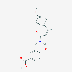 molecular formula C19H15NO5S B488957 3-{[5-(4-Methoxybenzylidene)-2,4-dioxo-1,3-thiazolidin-3-yl]methyl}benzoic acid CAS No. 497082-21-0