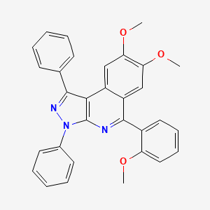 molecular formula C31H25N3O3 B4889570 7,8-dimethoxy-5-(2-methoxyphenyl)-1,3-diphenyl-3H-pyrazolo[3,4-c]isoquinoline 