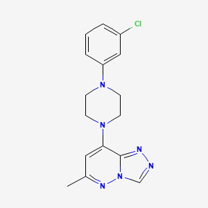 molecular formula C16H17ClN6 B4889571 8-[4-(3-chlorophenyl)-1-piperazinyl]-6-methyl[1,2,4]triazolo[4,3-b]pyridazine 