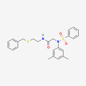 molecular formula C25H28N2O3S2 B4889579 N~1~-[2-(benzylthio)ethyl]-N~2~-(3,5-dimethylphenyl)-N~2~-(phenylsulfonyl)glycinamide 