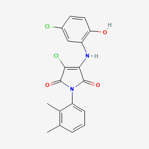 molecular formula C18H14Cl2N2O3 B4889580 3-chloro-4-[(5-chloro-2-hydroxyphenyl)amino]-1-(2,3-dimethylphenyl)-1H-pyrrole-2,5-dione 