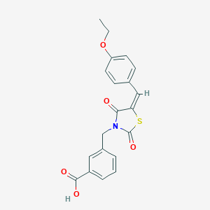 molecular formula C20H17NO5S B488959 3-{[5-(4-Ethoxybenzylidene)-2,4-dioxo-1,3-thiazolidin-3-yl]methyl}benzoic acid CAS No. 488135-67-7