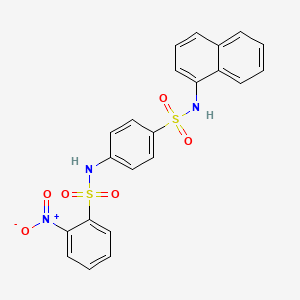 molecular formula C22H17N3O6S2 B4889602 N-{4-[(1-naphthylamino)sulfonyl]phenyl}-2-nitrobenzenesulfonamide 