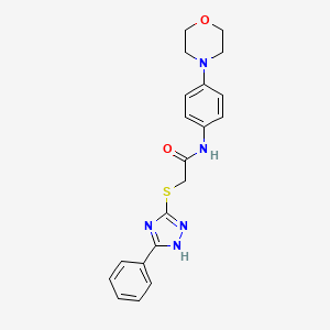 molecular formula C20H21N5O2S B4889607 N-[4-(4-morpholinyl)phenyl]-2-[(5-phenyl-4H-1,2,4-triazol-3-yl)thio]acetamide 