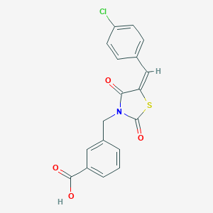 molecular formula C18H12ClNO4S B488961 3-{[5-(4-Chlorobenzylidene)-2,4-dioxo-1,3-thiazolidin-3-yl]methyl}benzoic acid CAS No. 496798-27-7