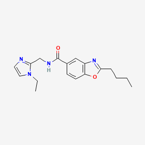 molecular formula C18H22N4O2 B4889614 2-butyl-N-[(1-ethyl-1H-imidazol-2-yl)methyl]-1,3-benzoxazole-5-carboxamide 
