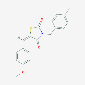 molecular formula C19H17NO3S B488964 5-(4-Methoxybenzylidene)-3-(4-methylbenzyl)-1,3-thiazolidine-2,4-dione CAS No. 497082-24-3