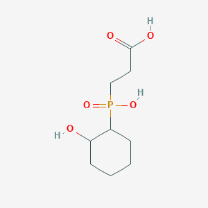 molecular formula C9H17O5P B4889650 3-[hydroxy(2-hydroxycyclohexyl)phosphoryl]propanoic acid 