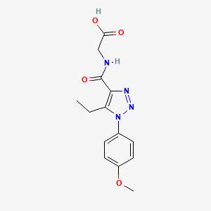 molecular formula C14H16N4O4 B4889700 N-{[5-ethyl-1-(4-methoxyphenyl)-1H-1,2,3-triazol-4-yl]carbonyl}glycine 