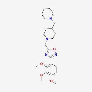 molecular formula C23H34N4O4 B4889727 4-(1-piperidinylmethyl)-1-{[3-(2,3,4-trimethoxyphenyl)-1,2,4-oxadiazol-5-yl]methyl}piperidine 