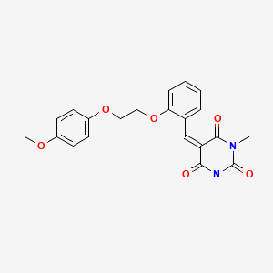 molecular formula C22H22N2O6 B4889729 5-{2-[2-(4-methoxyphenoxy)ethoxy]benzylidene}-1,3-dimethyl-2,4,6(1H,3H,5H)-pyrimidinetrione 