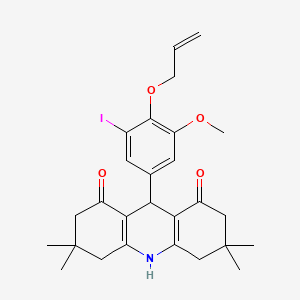 molecular formula C27H32INO4 B4889735 9-[4-(allyloxy)-3-iodo-5-methoxyphenyl]-3,3,6,6-tetramethyl-3,4,6,7,9,10-hexahydro-1,8(2H,5H)-acridinedione 
