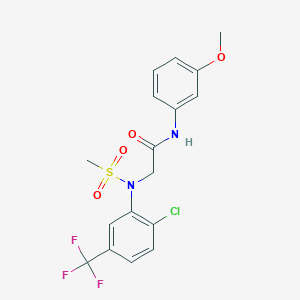 molecular formula C17H16ClF3N2O4S B4889738 N~2~-[2-chloro-5-(trifluoromethyl)phenyl]-N~1~-(3-methoxyphenyl)-N~2~-(methylsulfonyl)glycinamide 