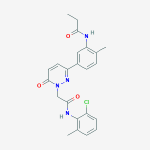 molecular formula C23H23ClN4O3 B4889746 N-[5-(1-{2-[(2-chloro-6-methylphenyl)amino]-2-oxoethyl}-6-oxo-1,6-dihydro-3-pyridazinyl)-2-methylphenyl]propanamide 