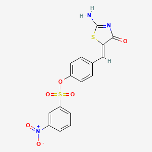 4-[(2-imino-4-oxo-1,3-thiazolidin-5-ylidene)methyl]phenyl 3-nitrobenzenesulfonate