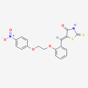 molecular formula C18H14N2O5S2 B4889771 5-{2-[2-(4-nitrophenoxy)ethoxy]benzylidene}-2-thioxo-1,3-thiazolidin-4-one 