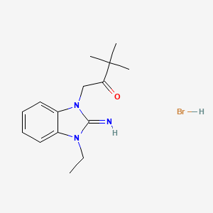 molecular formula C15H22BrN3O B4889782 1-(3-ethyl-2-imino-2,3-dihydro-1H-benzimidazol-1-yl)-3,3-dimethyl-2-butanone hydrobromide 