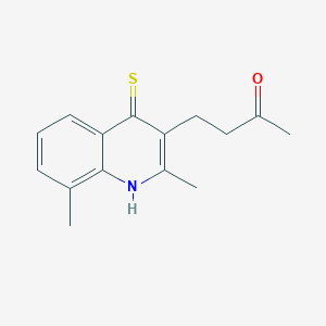 molecular formula C15H17NOS B4889807 4-(4-mercapto-2,8-dimethyl-3-quinolinyl)-2-butanone 