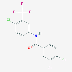 molecular formula C14H7Cl3F3NO B4889827 3,4-dichloro-N-[4-chloro-3-(trifluoromethyl)phenyl]benzamide 