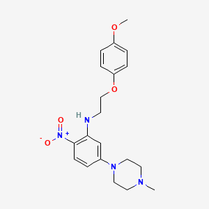 molecular formula C20H26N4O4 B4889838 N-[2-(4-methoxyphenoxy)ethyl]-5-(4-methyl-1-piperazinyl)-2-nitroaniline 