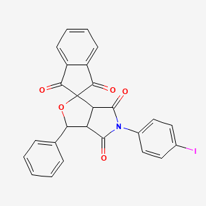 5-(4-iodophenyl)-3-phenyl-3a,6a-dihydrospiro[furo[3,4-c]pyrrole-1,2'-indene]-1',3',4,6(3H,5H)-tetrone