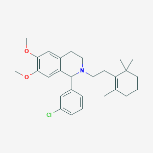 molecular formula C28H36ClNO2 B4889855 1-(3-chlorophenyl)-6,7-dimethoxy-2-[2-(2,6,6-trimethyl-1-cyclohexen-1-yl)ethyl]-1,2,3,4-tetrahydroisoquinoline 
