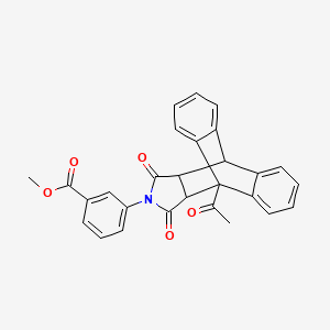 molecular formula C28H21NO5 B4889892 methyl 3-(1-acetyl-16,18-dioxo-17-azapentacyclo[6.6.5.0~2,7~.0~9,14~.0~15,19~]nonadeca-2,4,6,9,11,13-hexaen-17-yl)benzoate 