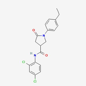 molecular formula C19H18Cl2N2O2 B4889915 N-(2,4-dichlorophenyl)-1-(4-ethylphenyl)-5-oxo-3-pyrrolidinecarboxamide 
