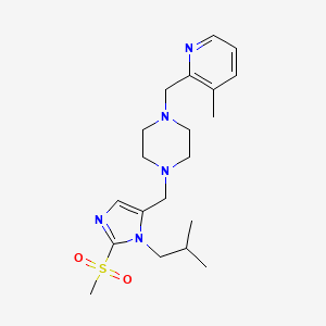 molecular formula C20H31N5O2S B4889916 1-{[1-isobutyl-2-(methylsulfonyl)-1H-imidazol-5-yl]methyl}-4-[(3-methyl-2-pyridinyl)methyl]piperazine 