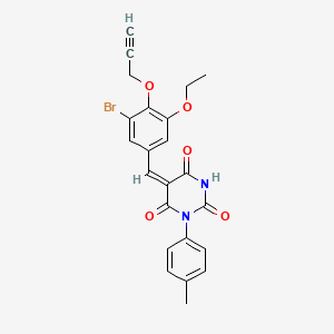 molecular formula C23H19BrN2O5 B4889932 5-[3-bromo-5-ethoxy-4-(2-propyn-1-yloxy)benzylidene]-1-(4-methylphenyl)-2,4,6(1H,3H,5H)-pyrimidinetrione 