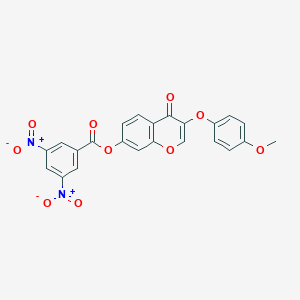 3-(4-methoxyphenoxy)-4-oxo-4H-chromen-7-yl 3,5-bisnitrobenzoate