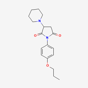 molecular formula C18H24N2O3 B4889947 3-(1-piperidinyl)-1-(4-propoxyphenyl)-2,5-pyrrolidinedione CAS No. 89143-29-3