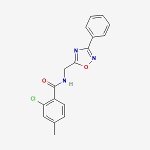 molecular formula C17H14ClN3O2 B4889955 2-chloro-4-methyl-N-[(3-phenyl-1,2,4-oxadiazol-5-yl)methyl]benzamide 