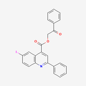 molecular formula C24H16INO3 B4889958 2-oxo-2-phenylethyl 6-iodo-2-phenyl-4-quinolinecarboxylate 