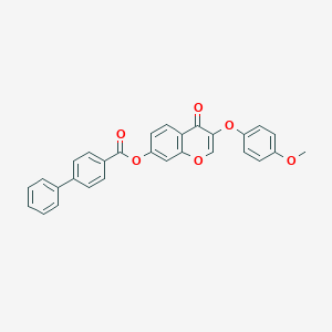 3-(4-methoxyphenoxy)-4-oxo-4H-chromen-7-yl [1,1'-biphenyl]-4-carboxylate