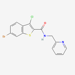 molecular formula C15H10BrClN2OS B4889976 6-bromo-3-chloro-N-(2-pyridinylmethyl)-1-benzothiophene-2-carboxamide 