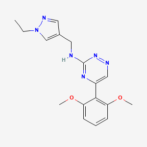 5-(2,6-dimethoxyphenyl)-N-[(1-ethyl-1H-pyrazol-4-yl)methyl]-1,2,4-triazin-3-amine