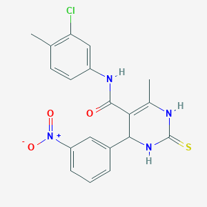 molecular formula C19H17ClN4O3S B4889993 N-(3-chloro-4-methylphenyl)-6-methyl-4-(3-nitrophenyl)-2-thioxo-1,2,3,4-tetrahydro-5-pyrimidinecarboxamide 