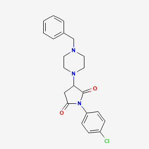 molecular formula C21H22ClN3O2 B4890006 3-(4-benzyl-1-piperazinyl)-1-(4-chlorophenyl)-2,5-pyrrolidinedione 