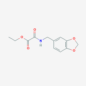 molecular formula C12H13NO5 B489006 Acetic acid, 2-[(1,3-benzodioxol-5-ylmethyl)amino]-2-oxo-, ethyl ester CAS No. 349442-63-3