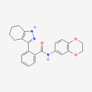 molecular formula C22H21N3O3 B4890061 N-(2,3-dihydro-1,4-benzodioxin-6-yl)-2-(4,5,6,7-tetrahydro-2H-indazol-3-yl)benzamide 