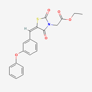 molecular formula C20H17NO5S B4890089 ethyl [2,4-dioxo-5-(3-phenoxybenzylidene)-1,3-thiazolidin-3-yl]acetate 