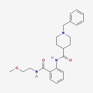molecular formula C23H29N3O3 B4890095 1-benzyl-N-(2-{[(2-methoxyethyl)amino]carbonyl}phenyl)-4-piperidinecarboxamide 