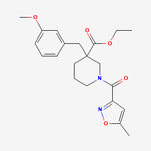 molecular formula C21H26N2O5 B4890097 ethyl 3-(3-methoxybenzyl)-1-[(5-methyl-3-isoxazolyl)carbonyl]-3-piperidinecarboxylate 