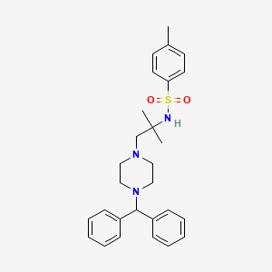 molecular formula C28H35N3O2S B4890104 N-{2-[4-(diphenylmethyl)-1-piperazinyl]-1,1-dimethylethyl}-4-methylbenzenesulfonamide 